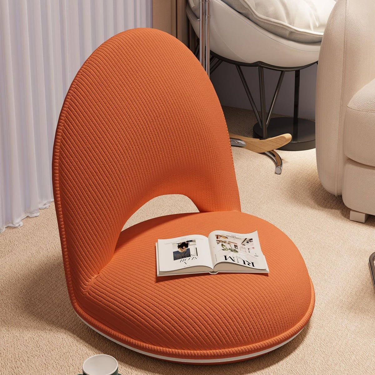 EINZELSOFA 47/44/50 cm - Orange, Textil (44/50/47cm) - Authentics
