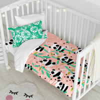 BETTBEZUG set 2 teiliges Panda garden 115x145 cm (Kinderbett) - Pink, Textil (115/145cm) - Happy Friday
