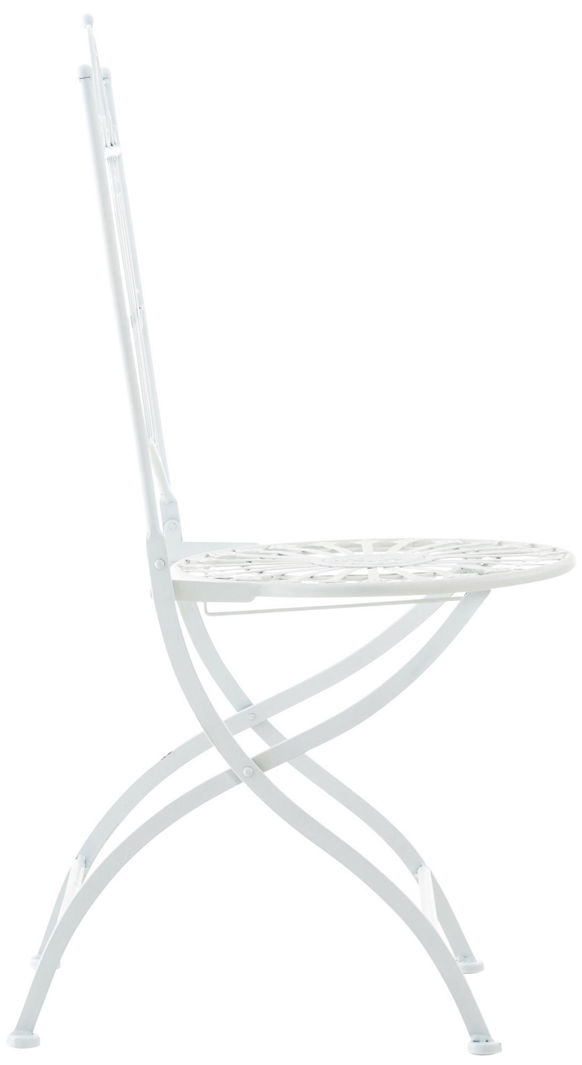 GARTENKLAPPSTUHL Metall Weiß - Weiß, Metall (39/94/53cm) - CLP