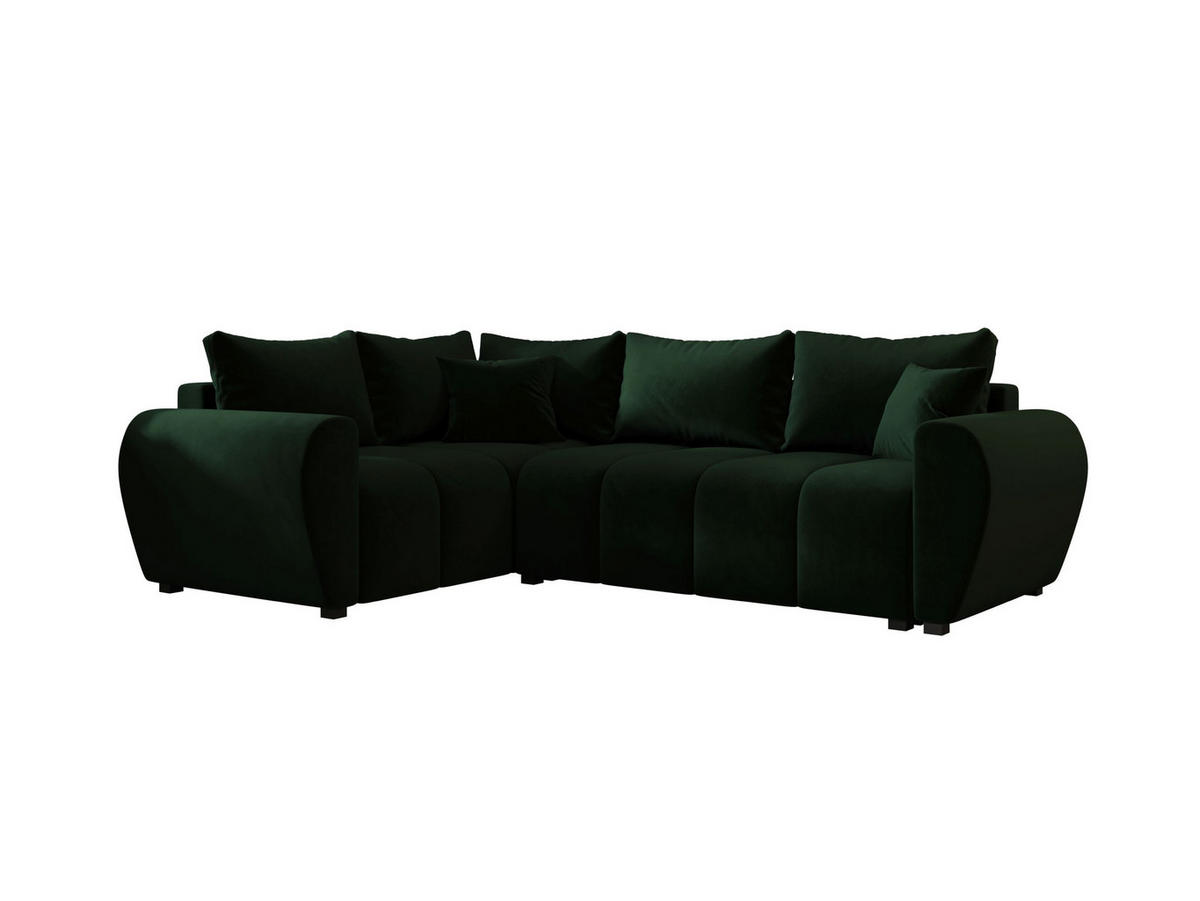 ECKSOFA MOLISA L PLUS Itaka 10 Rechts mit Schlaffunktion - Dunkelgrün, Textil (235/175cm) - Bedante