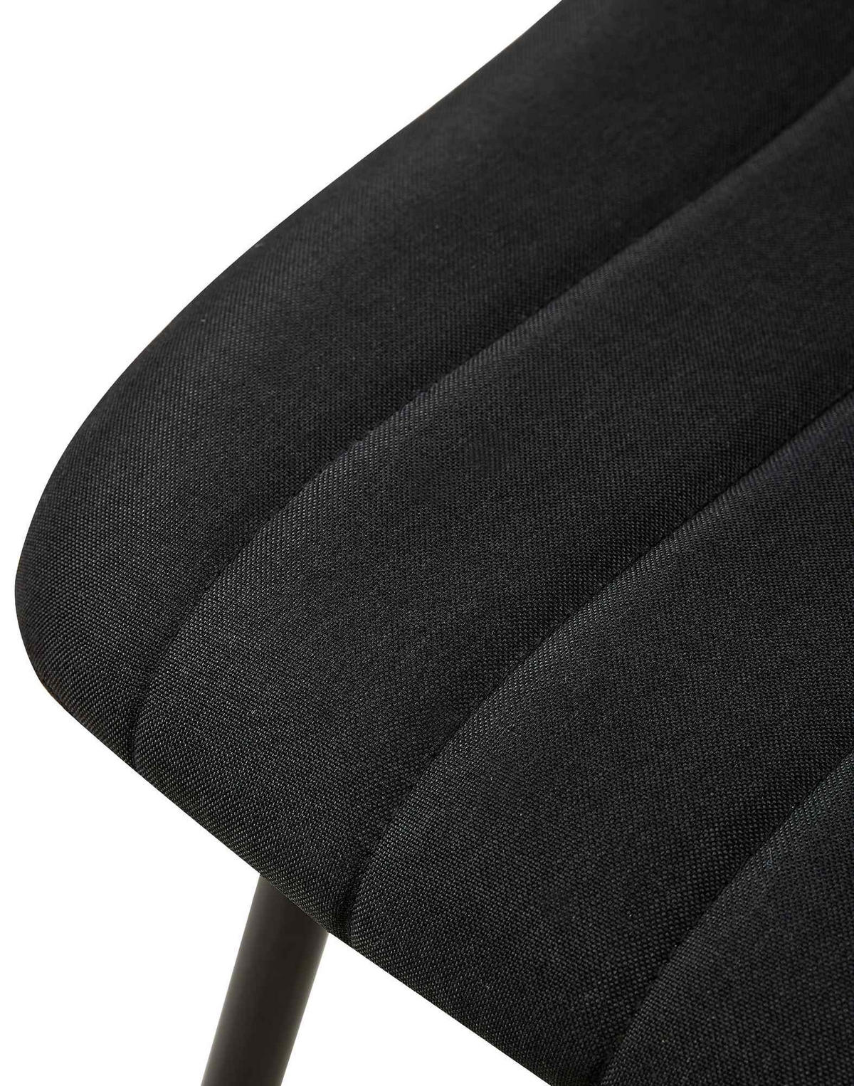 STUHL 4er Set Stoff Schwarz - Schwarz, Textil/Metall (45/88/53cm) - CLP
