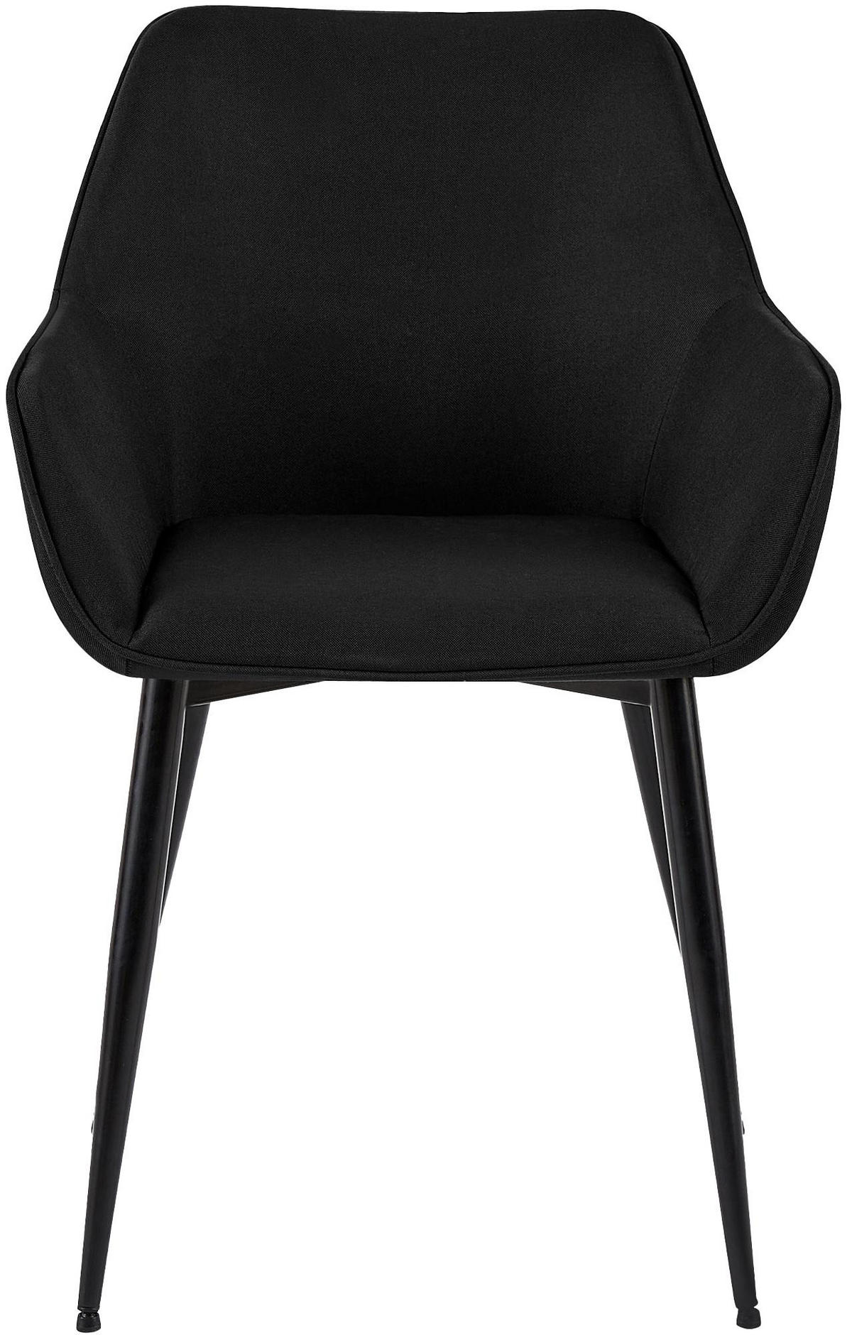 ARMLEHNENSTUHL Stoff Schwarz - Schwarz, Textil/Metall (52/82/63cm) - CLP