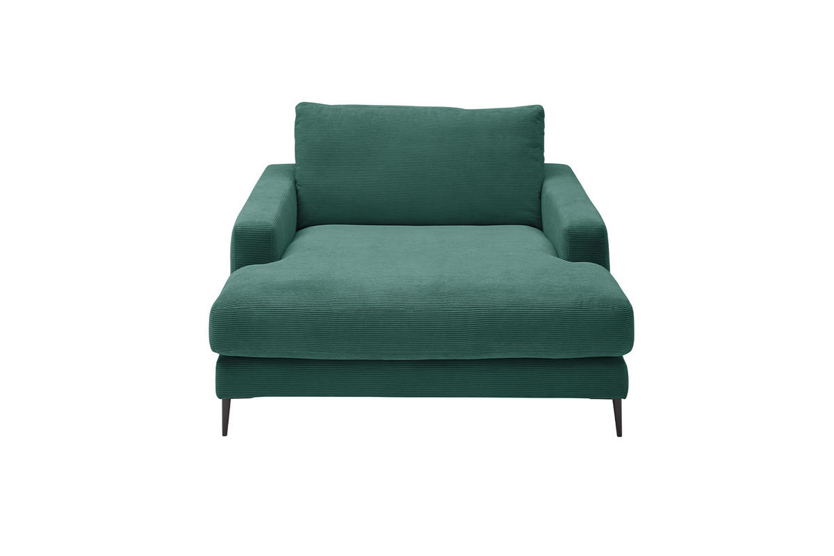 LONGSEAT CARA Smaragdgrün Cord - Smaragdgrün/Schwarz, Textil/Metall (132/84/170cm) - KAWOLA