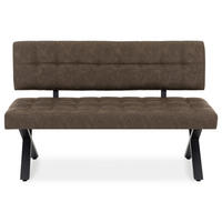 ESSZIMMERBANK KAROSI dunkelbraun - Dunkelbraun, Kunststoff/Metall (140/88/60cm) - IDIMEX