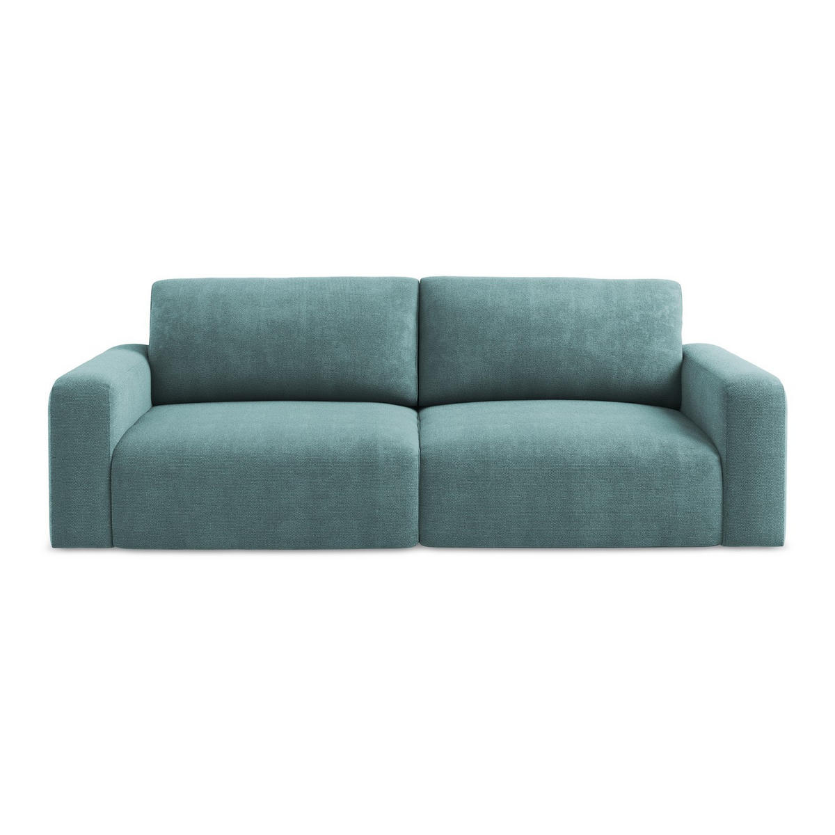3-SITZER SOFA mit Schlaffunktion Chenille Stoff Blau - Blau/Beige, Kunststoff/Textil (244/79/102cm) - LaMiaSofa
