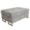 POLSTERHOCKER BARLET Hellgrau 100x60 cm - Hellgrau, Textil (100/41/60cm) - MASSENO