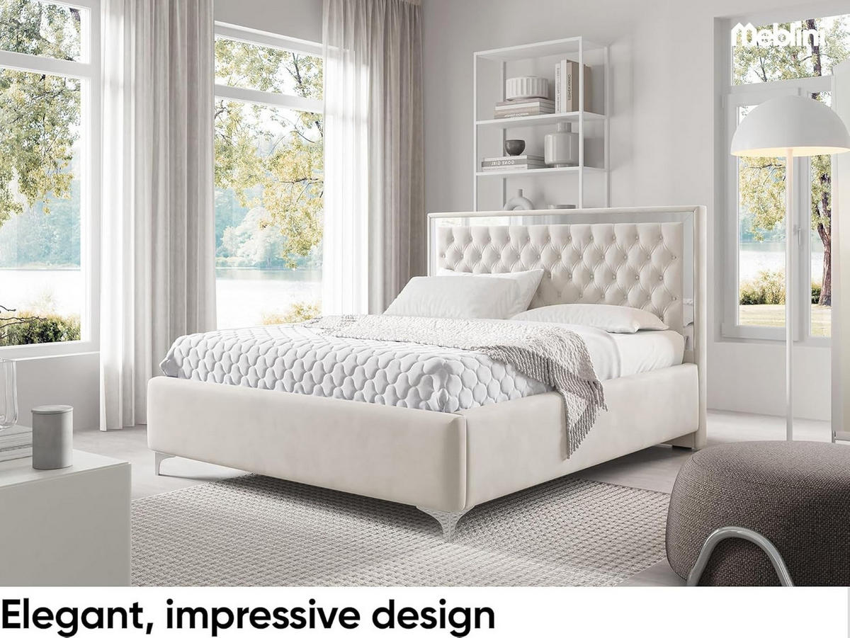 POLSTERBETT ARONA - Beige, Textil (120/200cm) - Meblini