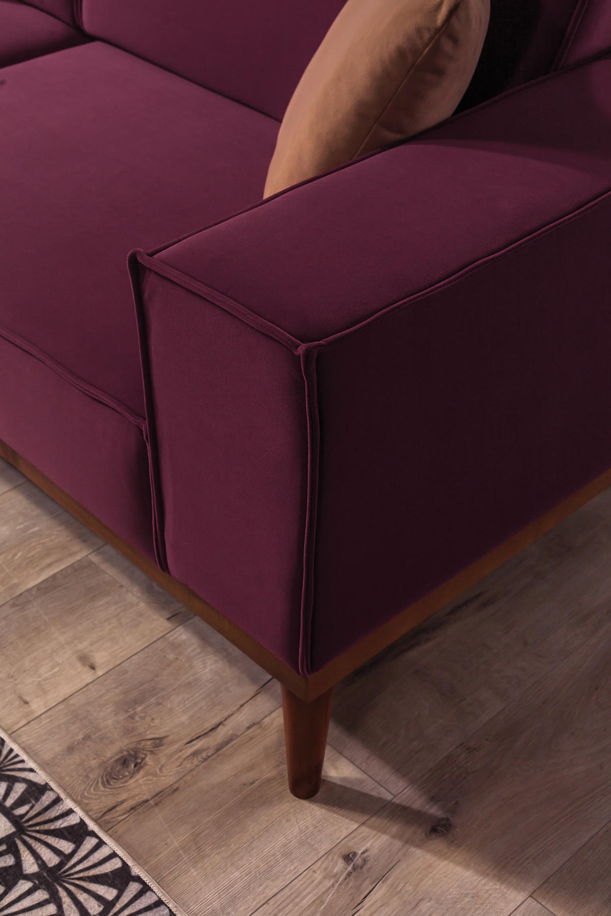 SOFA Retry 3-Sitzer Violett - Violett, Holz/Textil (230/90/96cm) - Villa Möbel