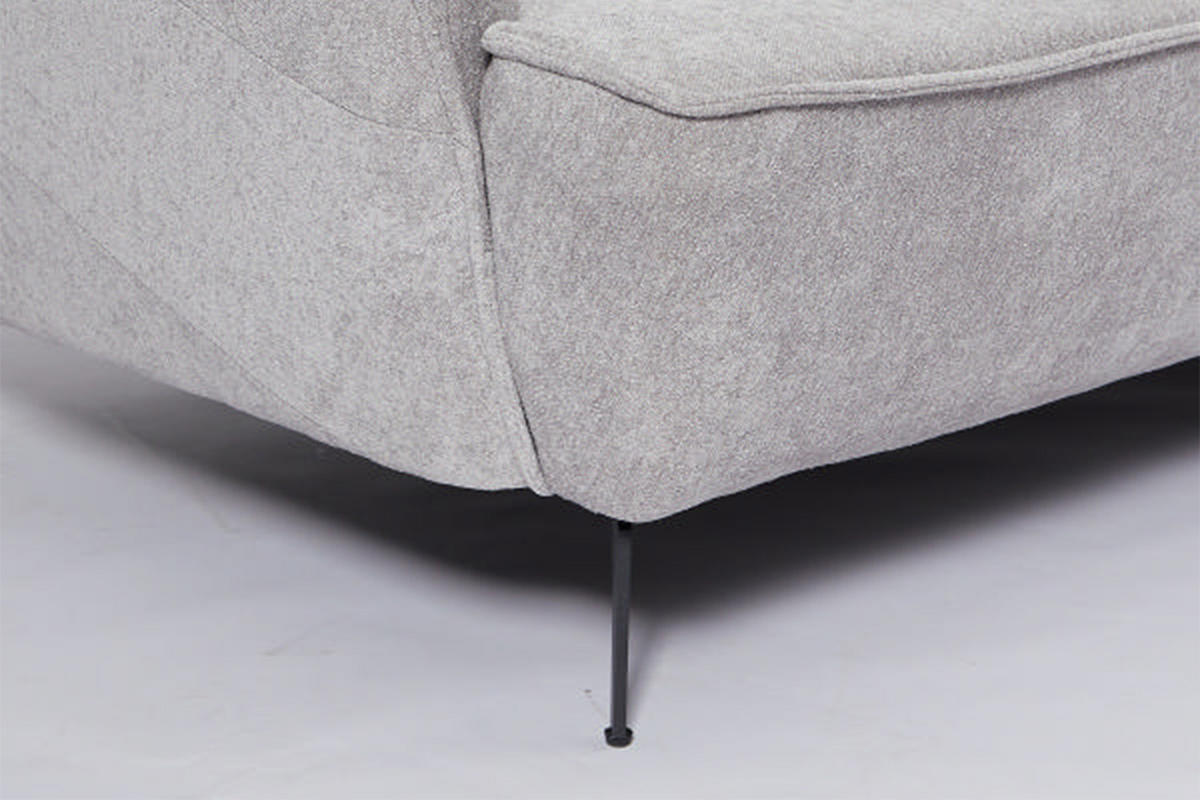 DESIGNSOFA GARBO Grau Webstoff - Schwarz/Grau, Textil/Metall (280/92/158cm) - KAWOLA