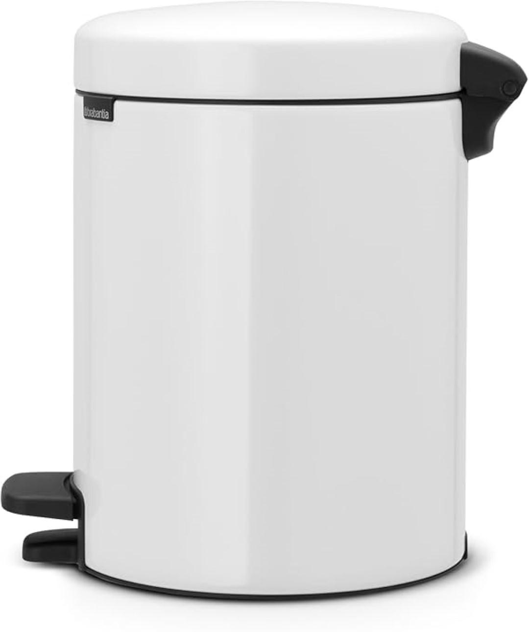 MÜLLEIMER klassisch Mit Soft Verschluss 5 Liter 30,2 x 26,3 x 21,7 cm Metall Weiß - Weiß, Metall (26.3/30.2/21.7cm) - PROREGAL