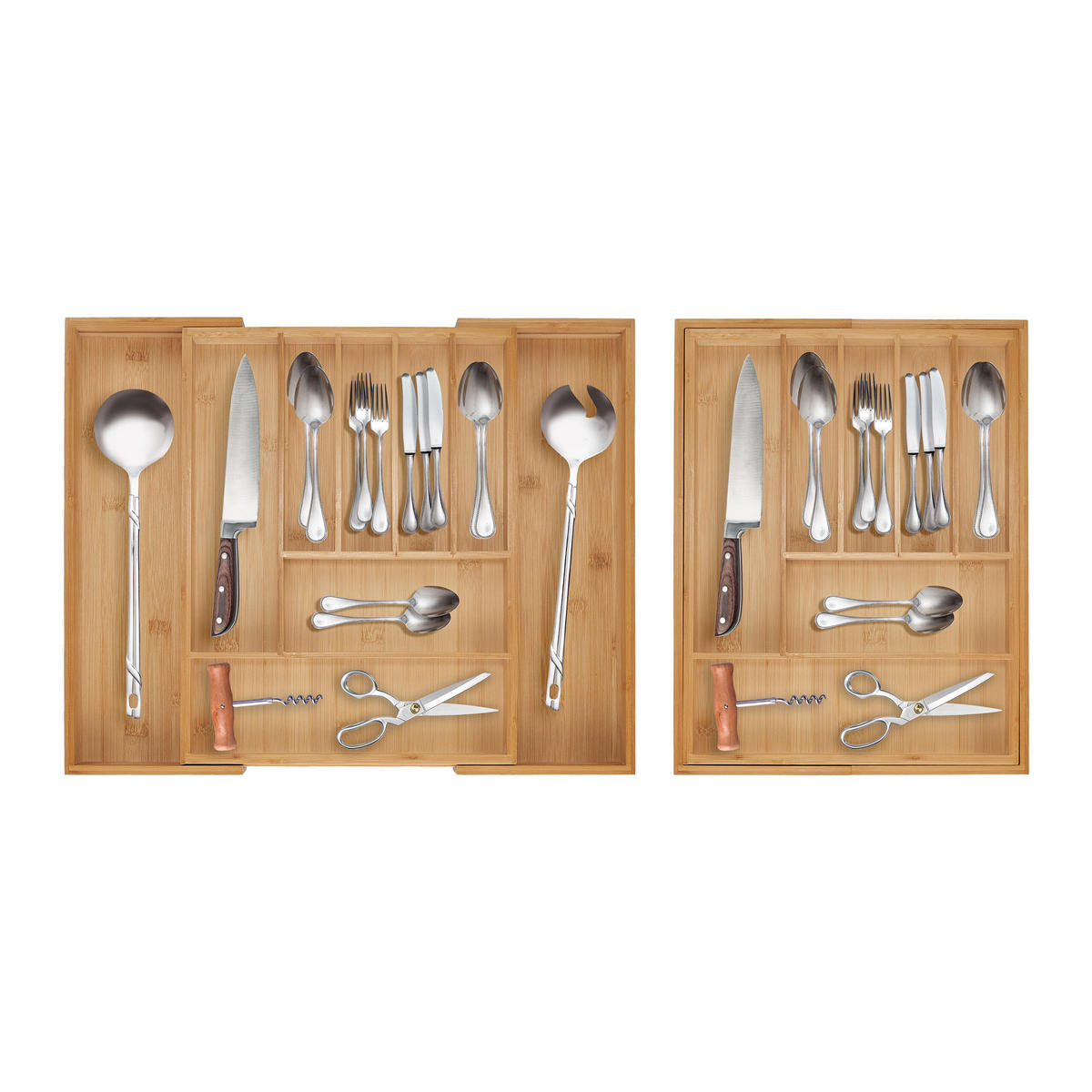 BESTECKKASTEN - Hellbraun, Holz/Kunststoff (47.5/5/38cm) - Relaxdays