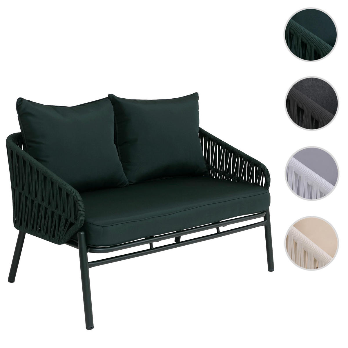 GARTENBANK Grün - Grün, Metall (116/83/65cm) - MCW