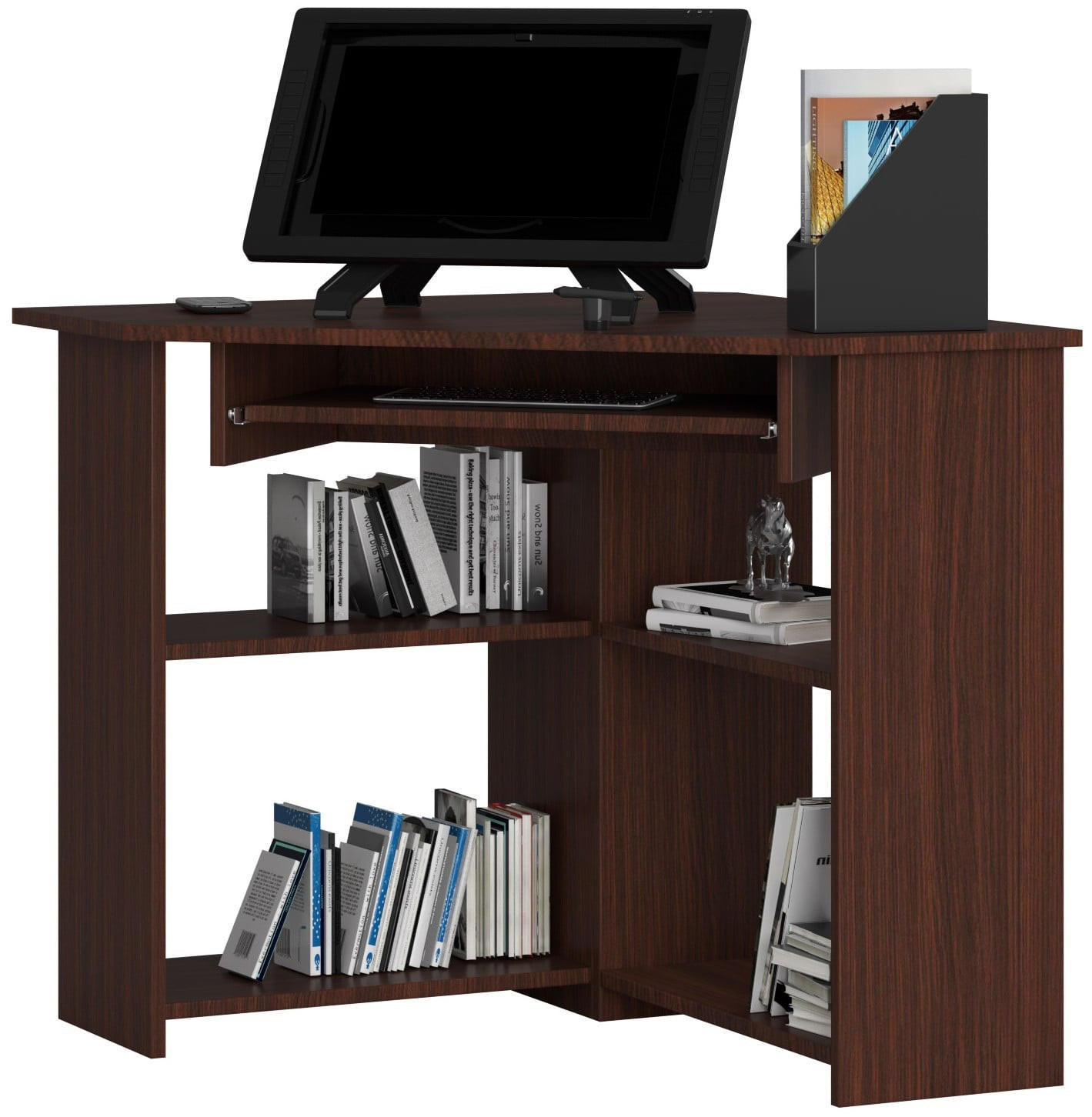 SCHREIBTISCH Dunkelbraun 74/80/80 - Dunkelbraun, Holzwerkstoff (80/80/74cm) - RAUMHIRSCH FURNITURE