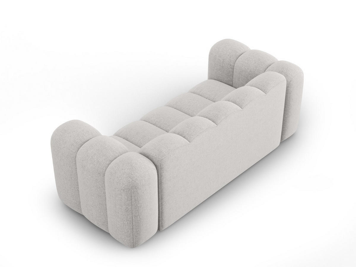SOFA Lupine aus Chenille-Stoff hellgrau 2 Sitzplätze - Hellgrau, Textil (95/70/200cm) - Micadoni