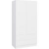 DREHTÜRENSCHRANK Look 90/180/50 cm 2-türig mit Schubladen weiß - Weiß, Holzwerkstoff (90/180/50cm) - Beautysofa