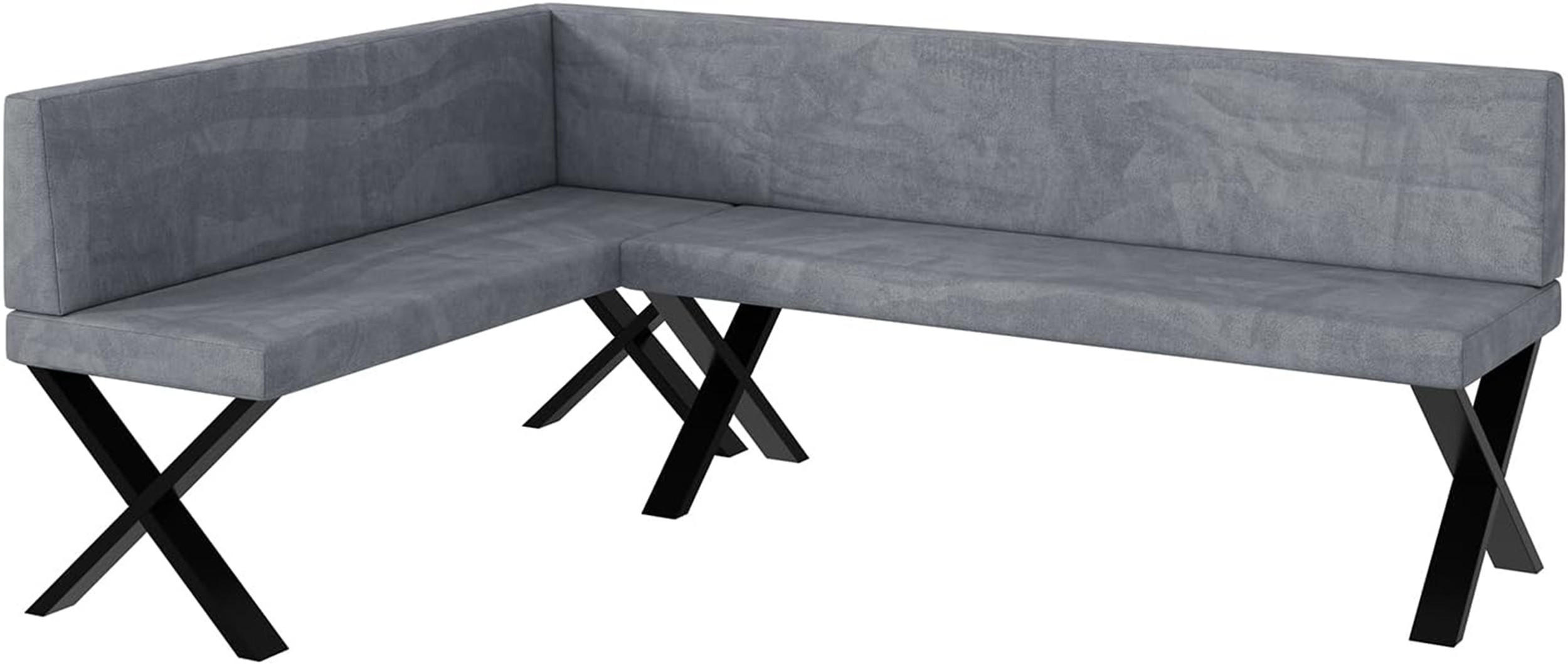 ECKBANK TONI_X - Grau, Textil (142/196cm) - Meblini