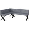 ECKBANK TONI_X - Grau, Textil (142/196cm) - Meblini