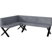 ECKBANK TONI_X - Grau, Textil (142/196cm) - Meblini