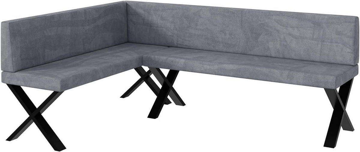ECKBANK TONI_X - Grau, Textil (142/196cm) - Meblini