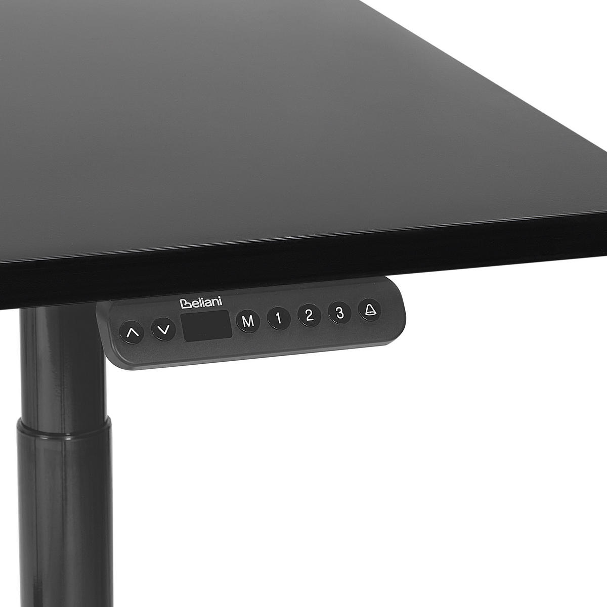 SCHREIBTISCH schwarz 180/72 cm elektrisch höhenverstellbar Destin IV - Schwarz, Holz (72/180/67cm) - Beliani