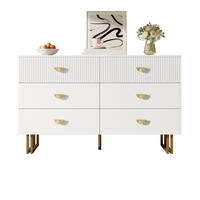 SIDEBOARD 120/40/75 cm Weiß aus MDF mit 6 Schubladen - Weiß, Holzwerkstoff (120/75/40cm) - OKWISH