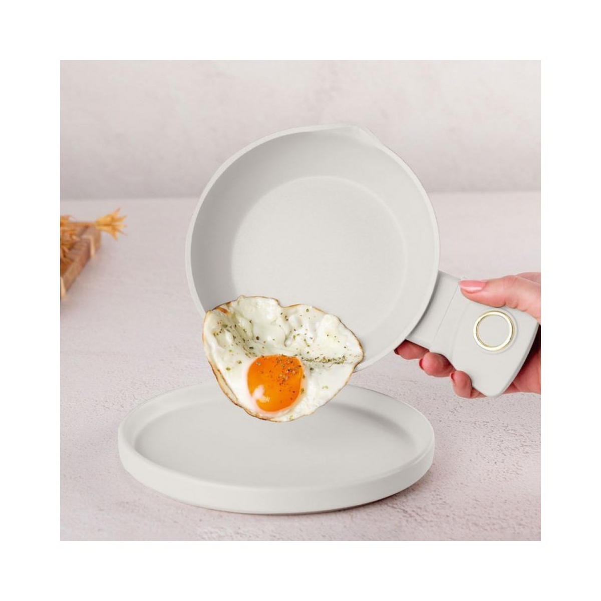 PFANNE Weiß 24/16/4.2 cm BH8076 - Weiß, Metall (16cm) - Berlinger Haus