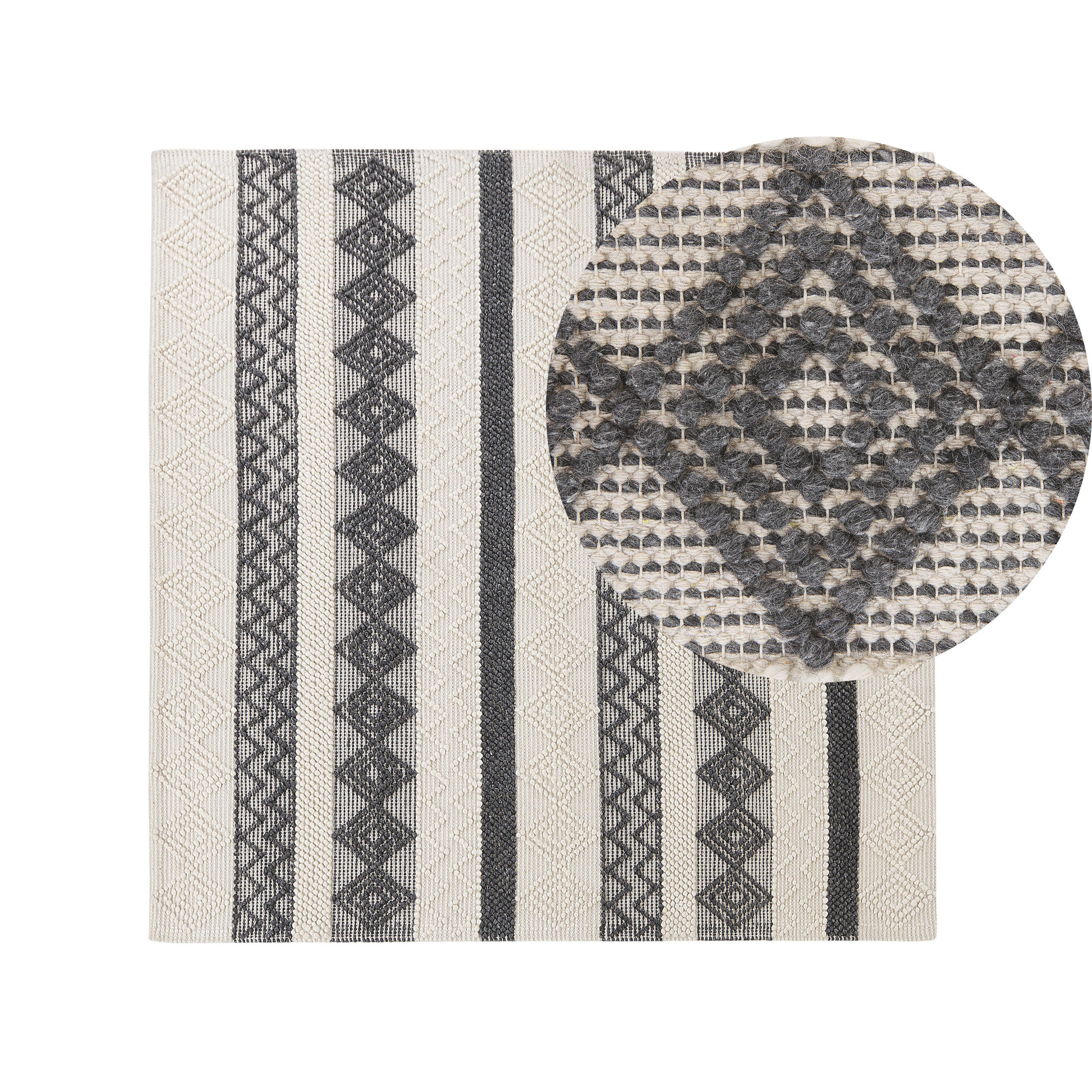KURZFLOR-TEPPICH Davutlar 200/200 cm - Beige, Textil (200/200cm) - Beliani
