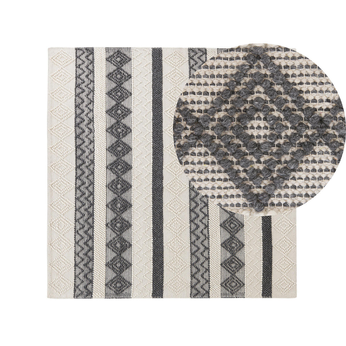 KURZFLOR-TEPPICH Davutlar 200/200 cm - Beige, Textil (200/200cm) - Beliani