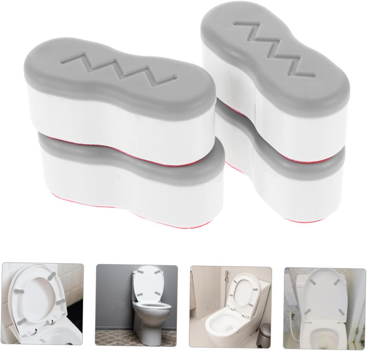 TOILETTENSITZERHÖHUNG,SILBERFARBEN,4.5/2/1.8CM,4ER-PACK - Silberfarben, Kunststoff (7/2/7cm)