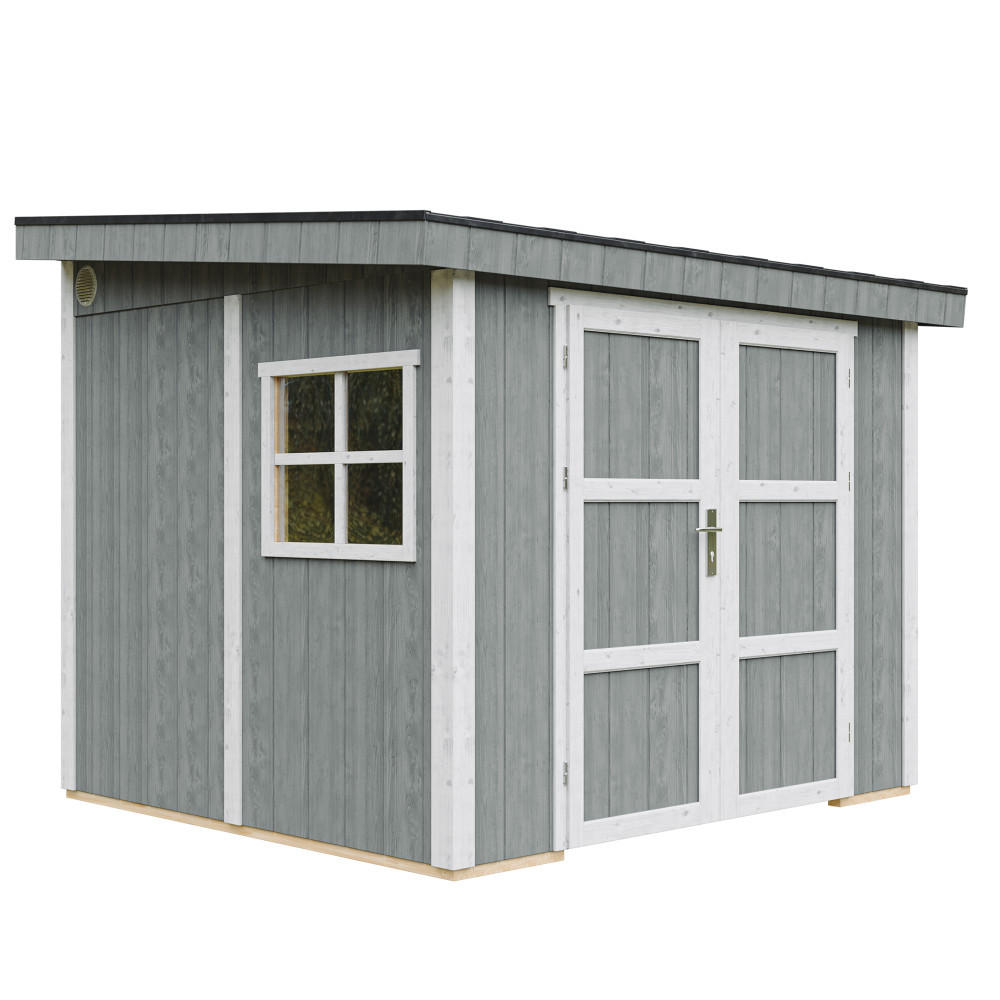 GARTENHAUS 5,9 m² - H231x248x294 cm - Ohne Boden und Seitenwand – M938B-CAVERN STEEL - Dunkelgrau, Holz (236/231/250cm) - Timbela