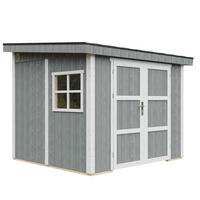 GARTENHAUS 5,9 m² - H231x248x294 cm - Ohne Boden und Seitenwand – M938B-CAVERN STEEL - Dunkelgrau, Holz (236/231/250cm) - Timbela