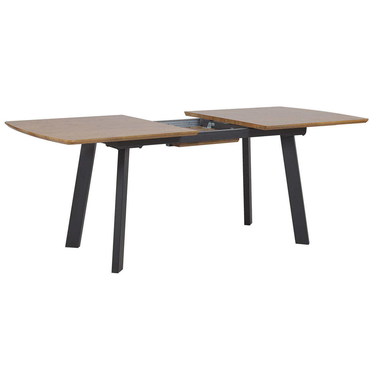 ESSTISCH 160-200/90/76 cm Dunkelbraun, Schwarz Rechteckig Salvador - Dunkelbraun, Holzwerkstoff (200/90/76cm) - Beliani