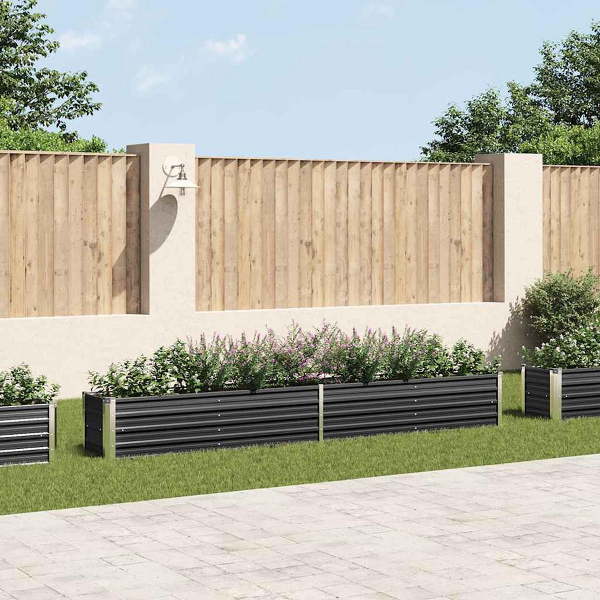 HOCHBEET für Garten OSKAR Anthrazit 320x40x45 cm Metall - Anthrazit, Metall (320/45/40cm) - DELUKE