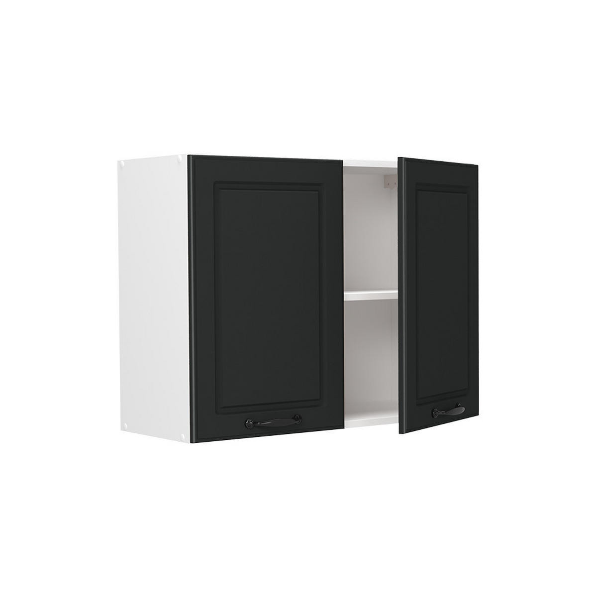 KÜCHENGLASSCHRANK R-Line, Anthrazit Landhaus/Weiß, 80 cm - Anthrazit/Weiß, Holzwerkstoff (80/60/31cm) - Vicco