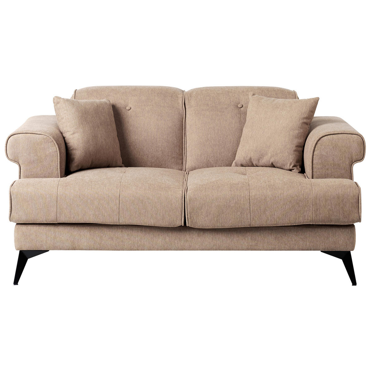 POHOVKA 2-místná Látka Světle hnědá Skive - světle hnědá, textil (160/88/85cm) - Beliani