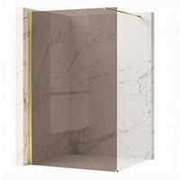 DUSCHWAND Rea Flexi Brown / Gold 90 - Goldfarben, Glas (120/90/195cm) - REA