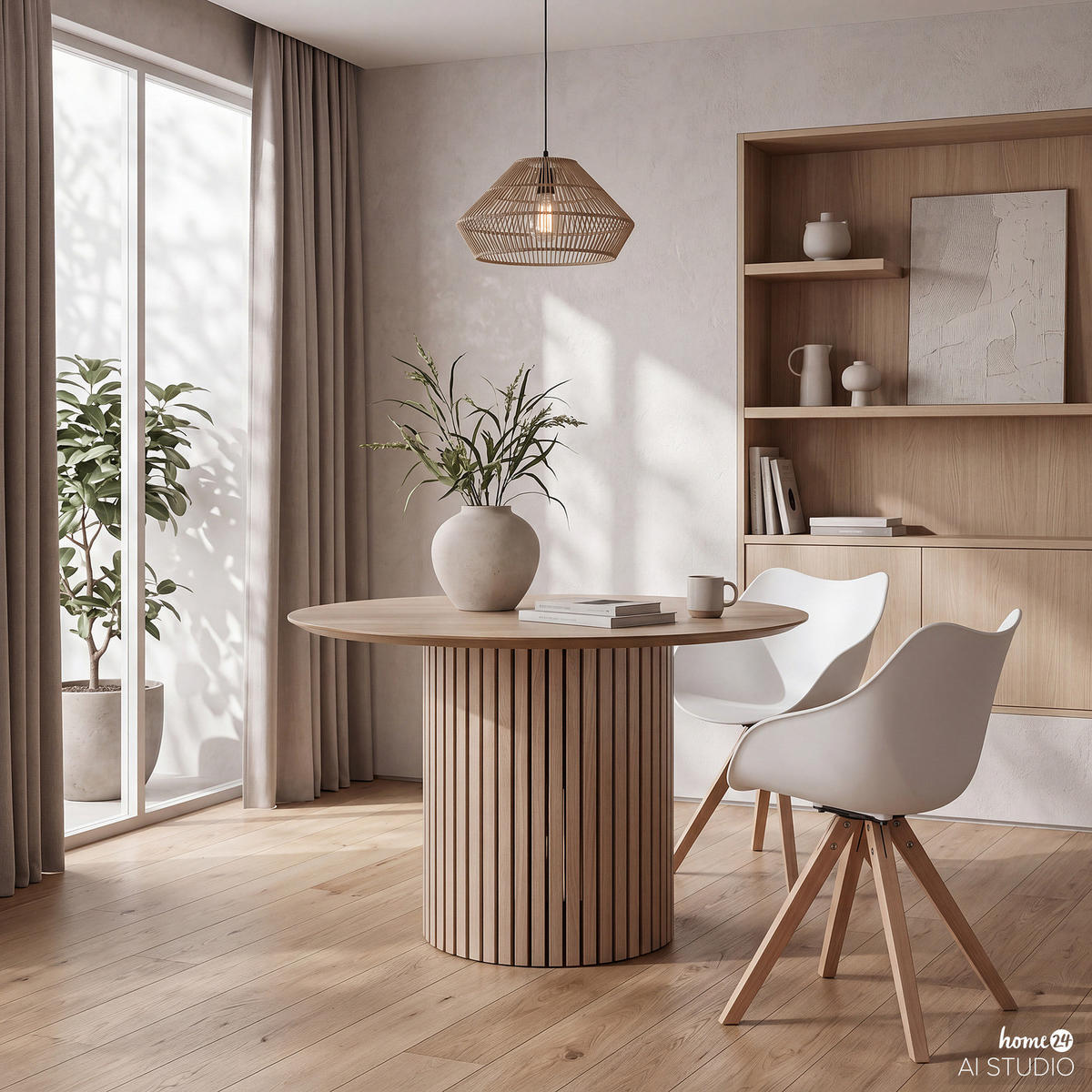 ARMLEHNENSTUHL - 2er-Set - Weiß, Holz/Kunststoff (55/81/54cm) - home24