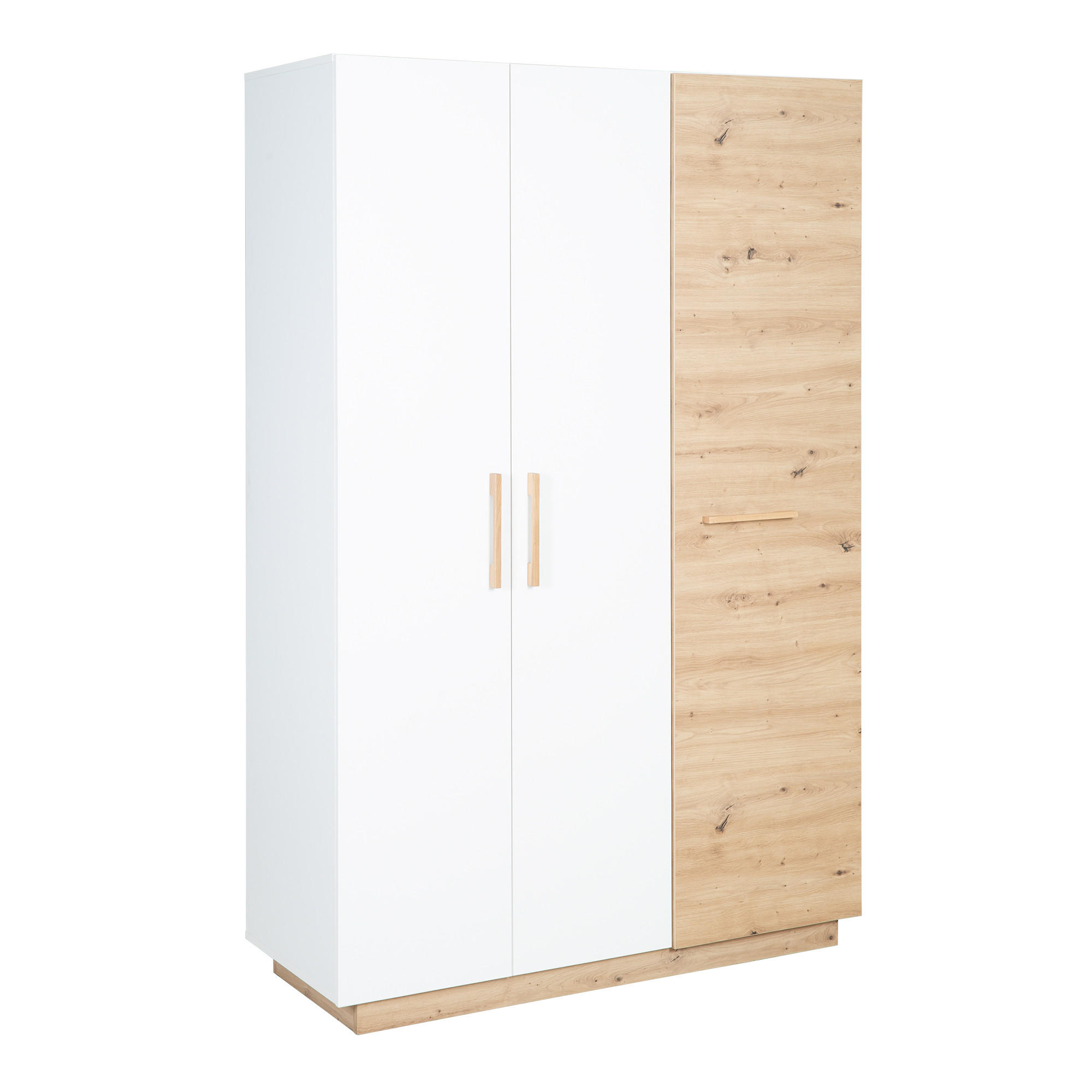 KLEIDERSCHRANK Lion - Weiß, Holz/Holzwerkstoff (132/200/52.5cm) - Roba