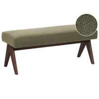 POLSTERBANK Grün/Dunkelbraun Tamre - Olivgrün/Braun, Holz/Textil (118/48/46cm) - Beliani