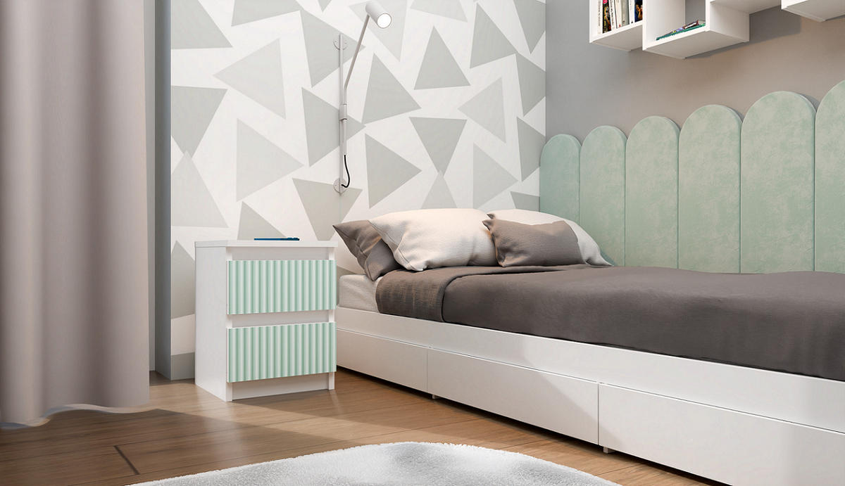 NACHTTISCH MALWA M2 ARTESO - MINT / GRÜN - Weiß/Mintgrün, Holzwerkstoff (30/40/30cm) - CDF