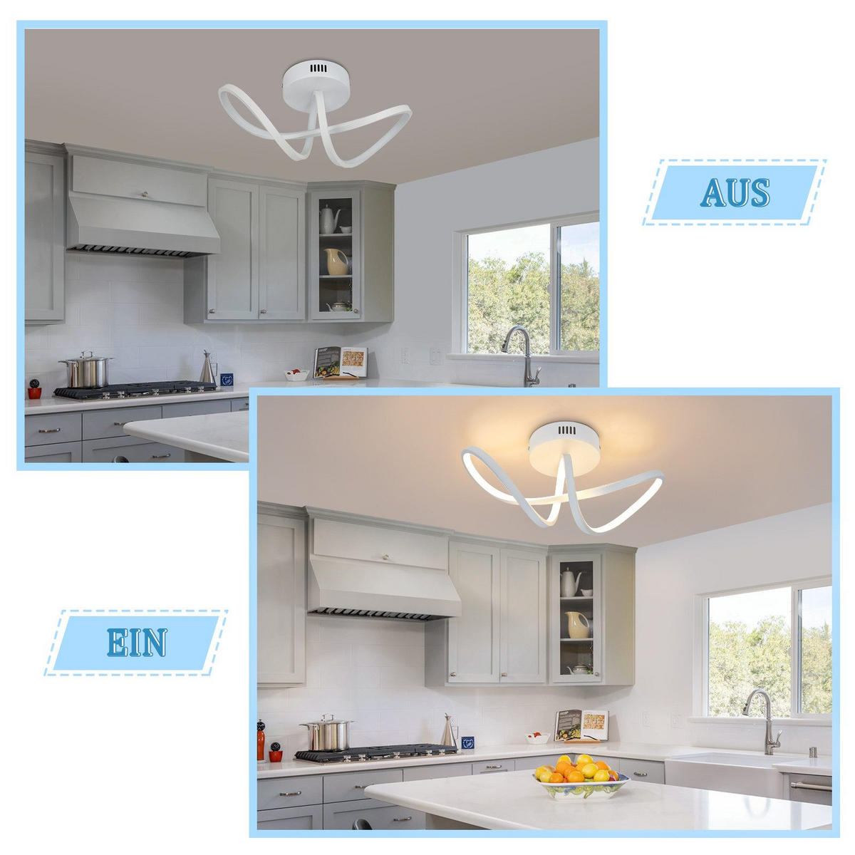 LED-DECKENLEUCHTE Marburg 34/14.5/17 cm - Weiß, Metall (34/14.5/17cm) - Nettlife