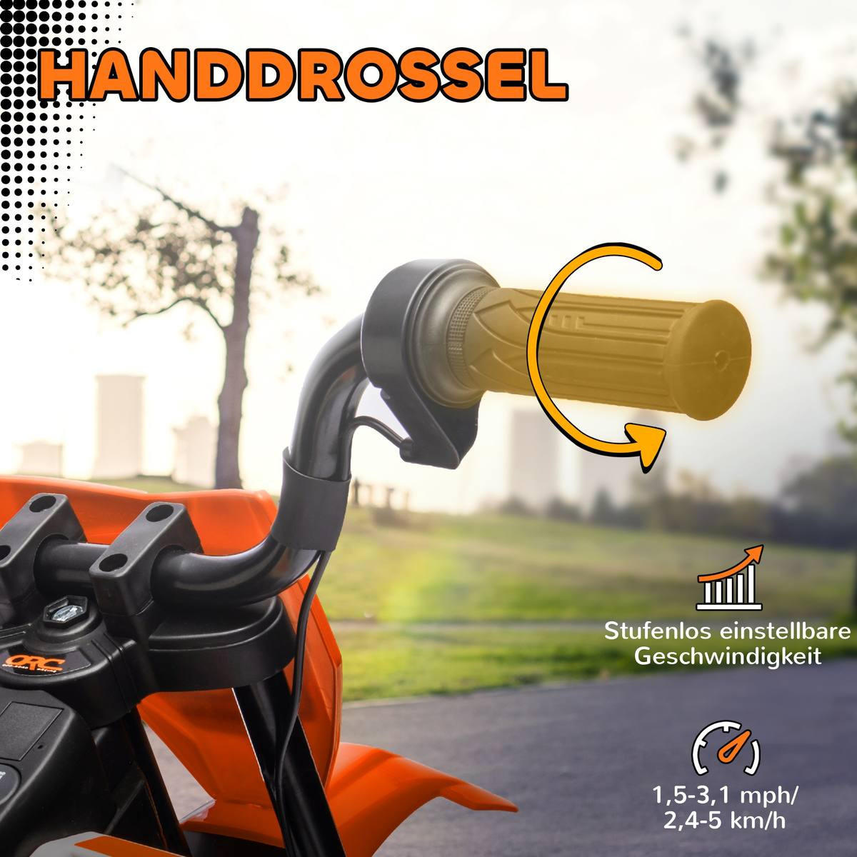 ELEKTRO-KINDERMOTORRAD Liliana Orange Kunststoff 107/56/70 cm - Orange, Kunststoff (70/107/56cm) - Jamb