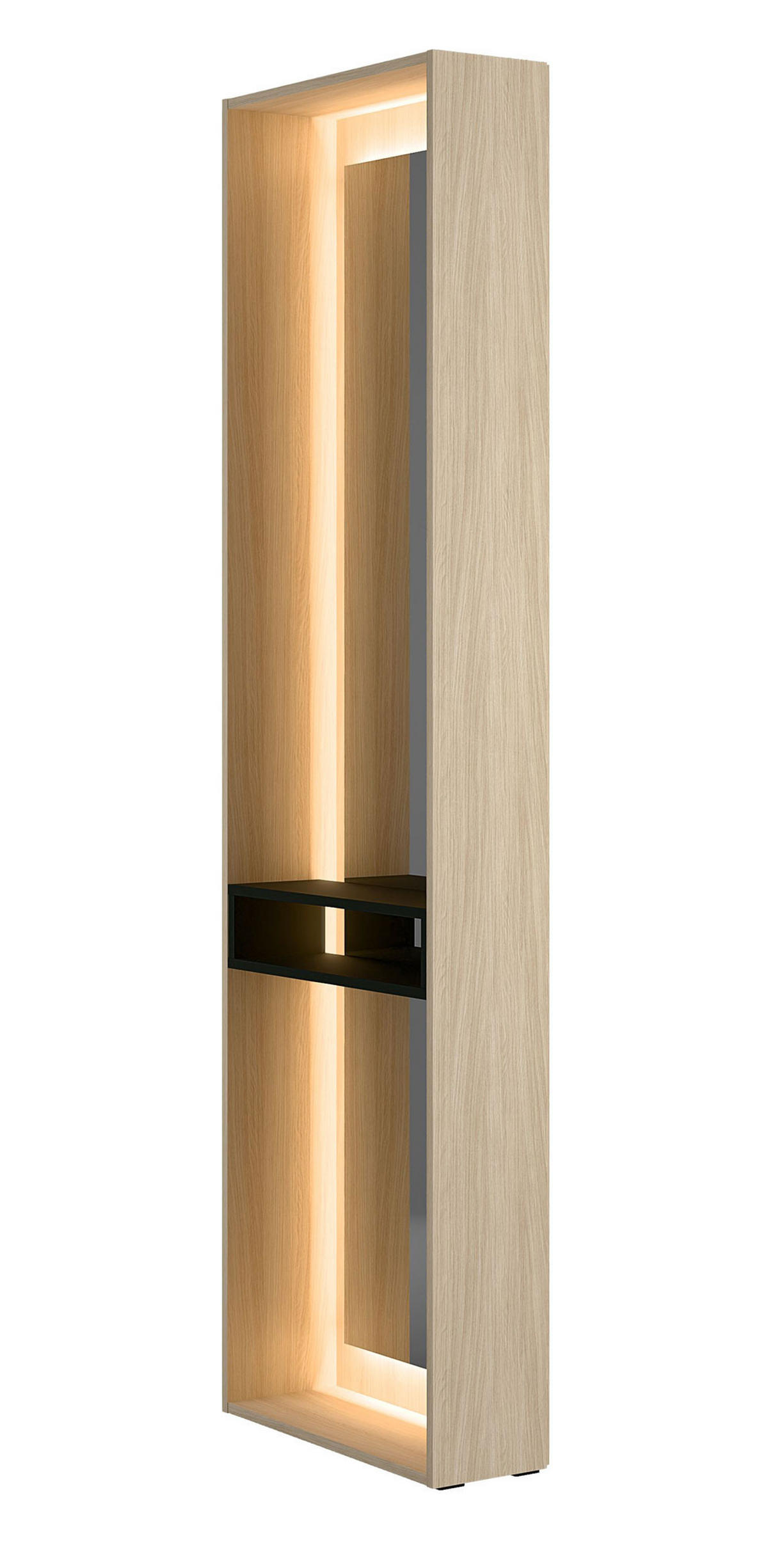 GARDEROBENSCHRANK Barcelona Eiche Barista 168 / 58 / 207,5cm mit 2 Spiegelelementen, Kleiderstange - Hellbraun/Eichefarben, Holz/Holzwerkstoff (168/207.5/58cm) - Feldmann-Wohnen