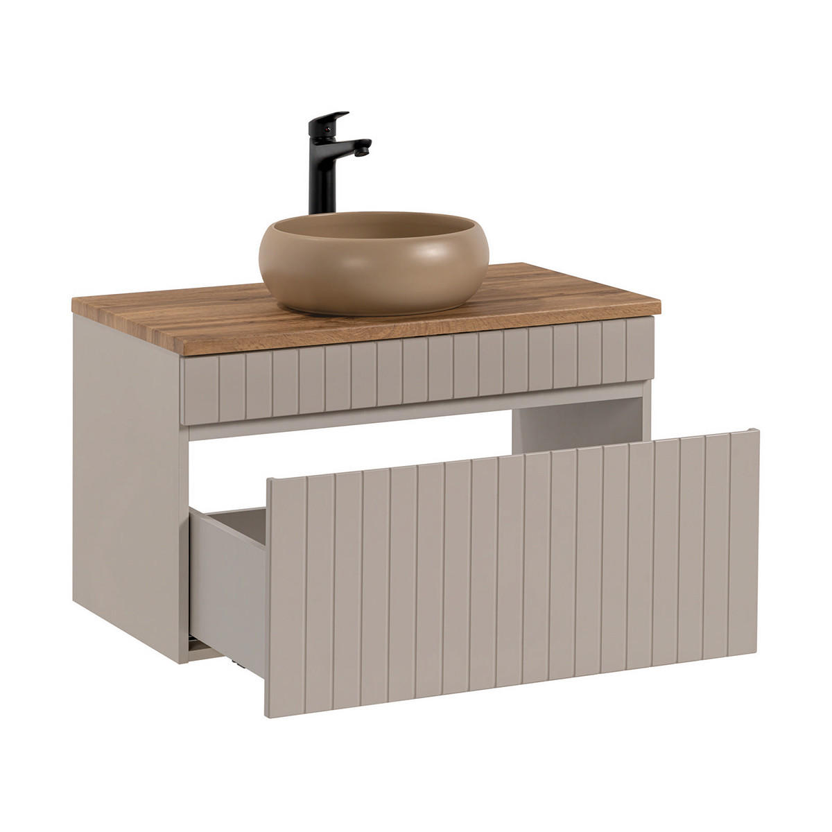 BADMÖBEL 80.4cm Zelie 2er-Set Kaschmir - Beige, Holzwerkstoff (80.4/48/46cm) - Petits-meubles