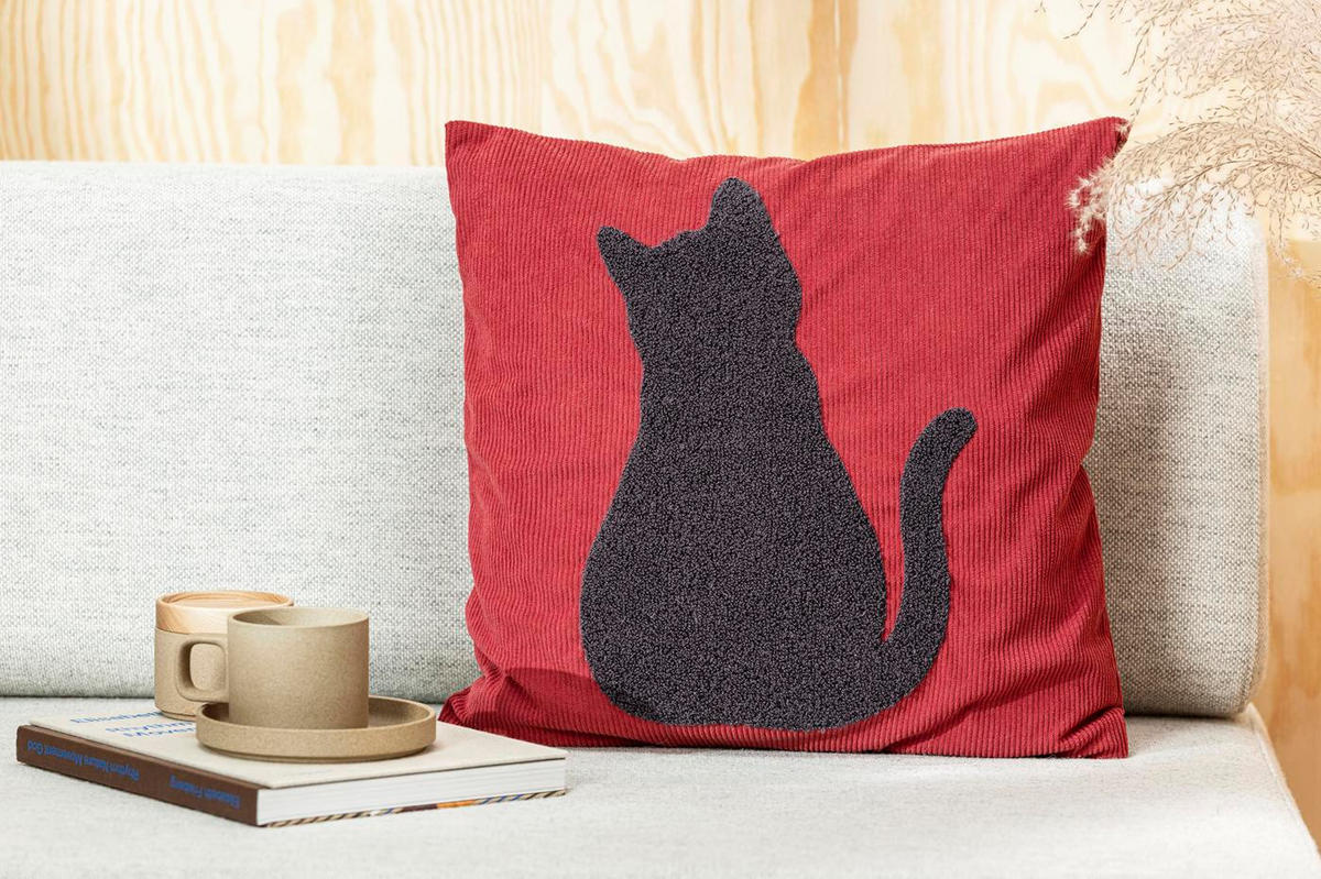 KISSENHÜLLE Pixie - Kirschrot, Textil (45/45cm) - Magma Heimtexx