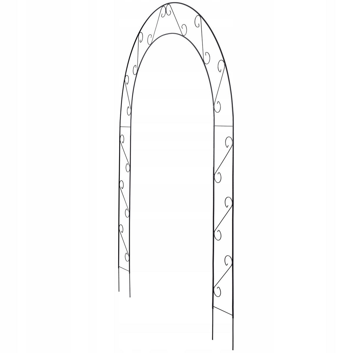 GARTENPERGOLA für Blumen 240 cm, schwarz - Schwarz, Metall (160/240cm) - KADAX