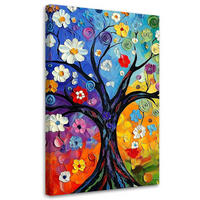 LEINWANDBILD Bunter Baum des Lebens - Multicolor, Textil (40/60cm) - Feeby