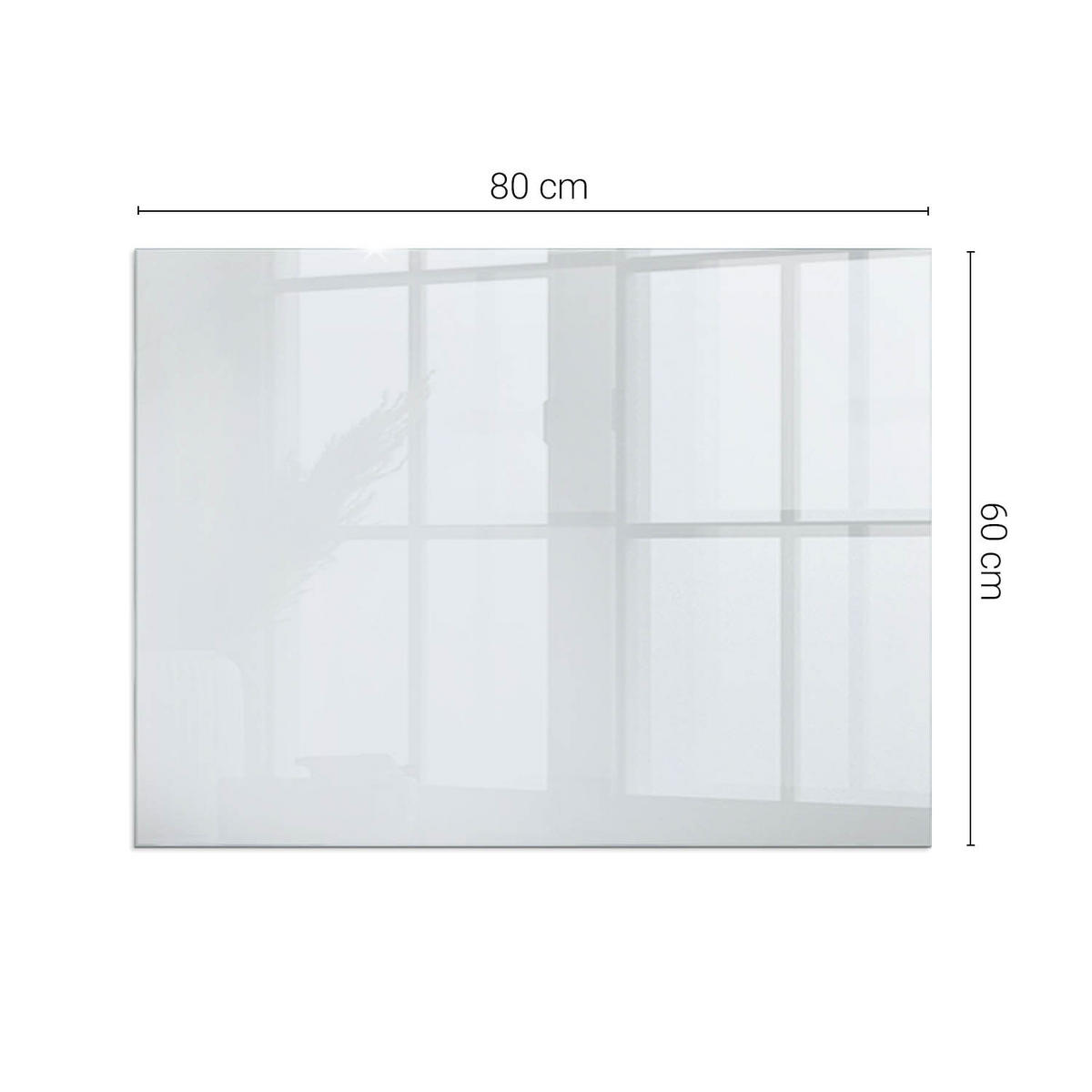 GLASPLATTE für Kamin 80x60 cm - Grau, Glas (80/60/0.4cm) - TULUP
