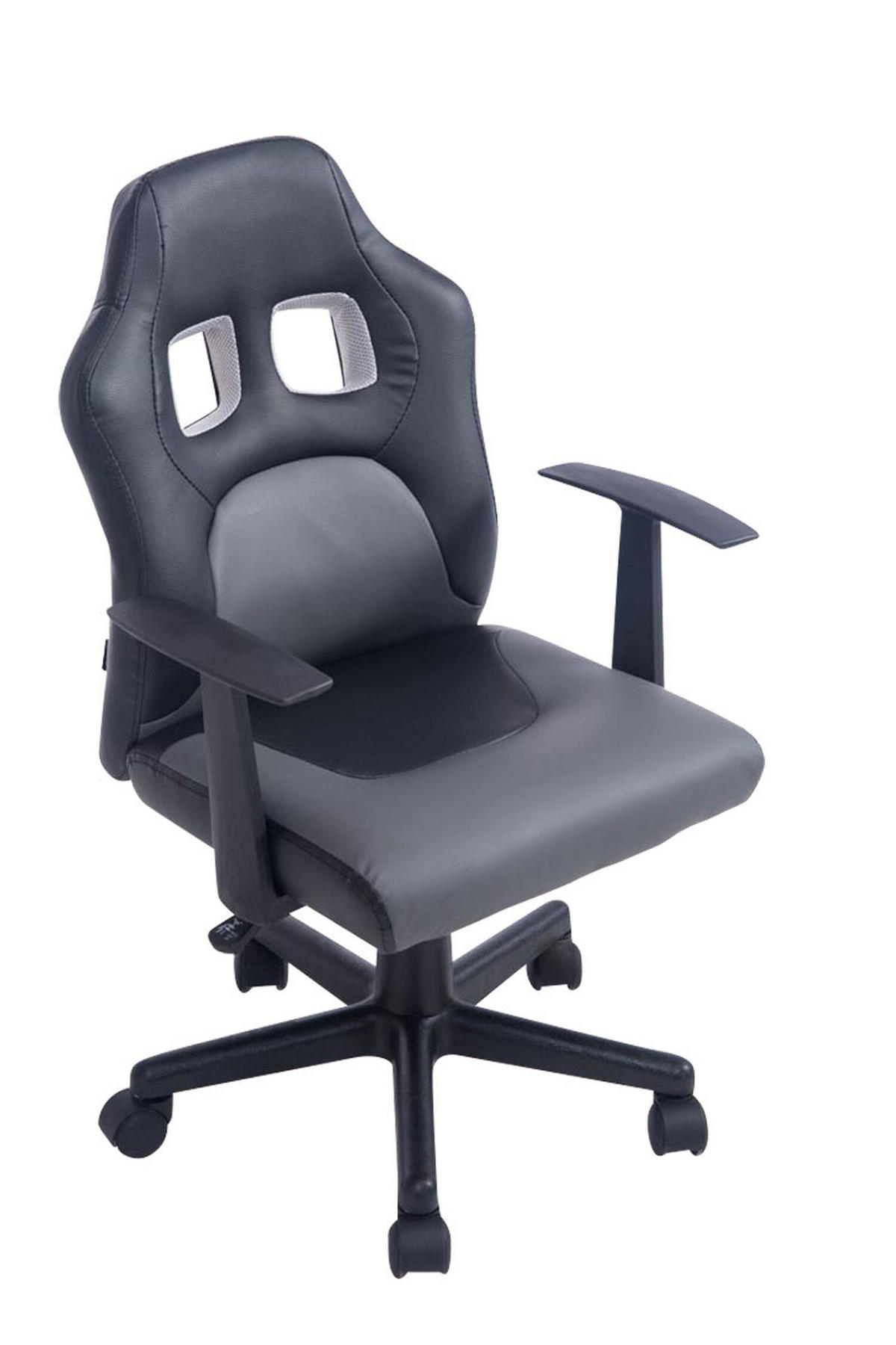 BÜROSTUHL Funny, Kunstleder Schwarz/Grau - Grau, Kunststoff/Textil (56/93/59cm) - TPFLiving