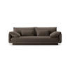 SOFA Torino aus Samt ebenholz 3 Sitzplätze - Graubraun, Textil (103/83/220cm) - Micadoni